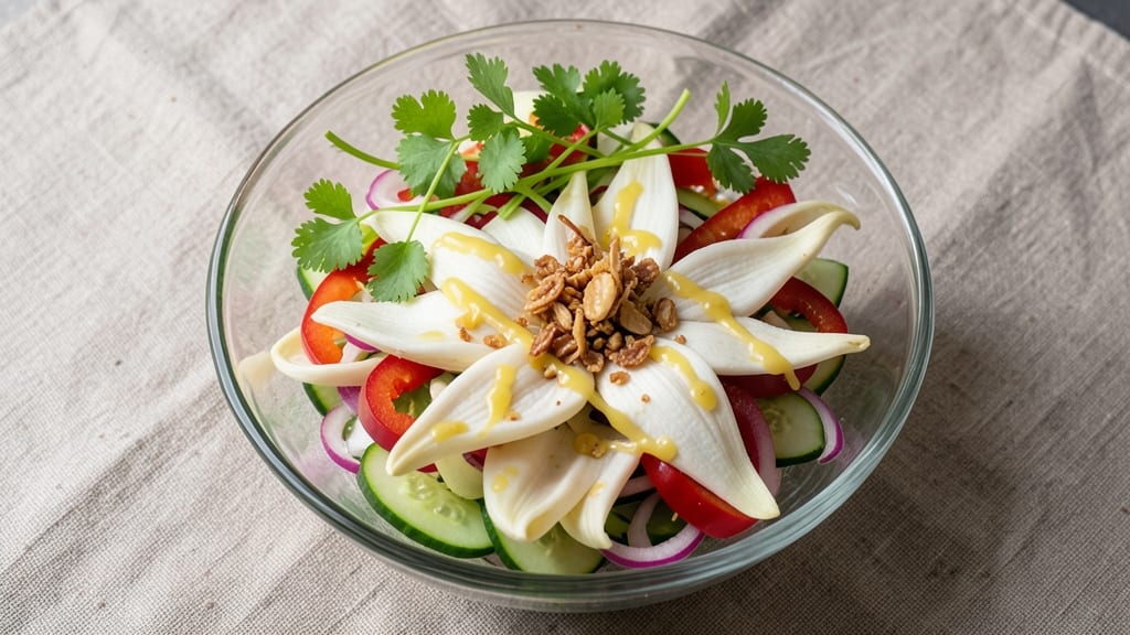 Banana Flower Salad Recipe: Tropical Crunch with Creamy Coconut Dressing