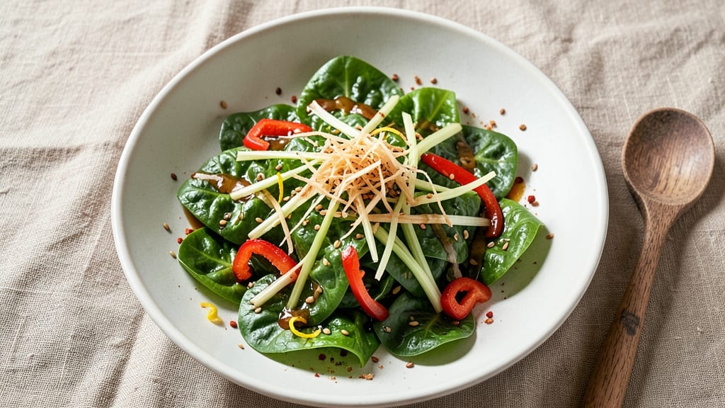 Asian Romaine Lettuce Salad Recipe: Crispy Celery Crowns Over Sesame-Ginger Dressing