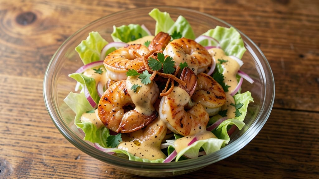 Bay Shrimp Louie Salad Recipe: Smoky Paprika Shrimp with Crispy Celery Crown