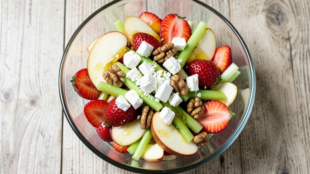 Apple Strawberry Salad Recipe: Sweet-Tart Balance With Crunchy Celery Crown