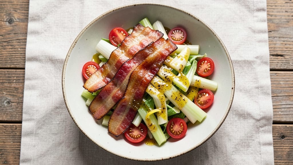 Johnny Rocco's Salad Recipe: Smoky Bacon and Celery Crown Magic