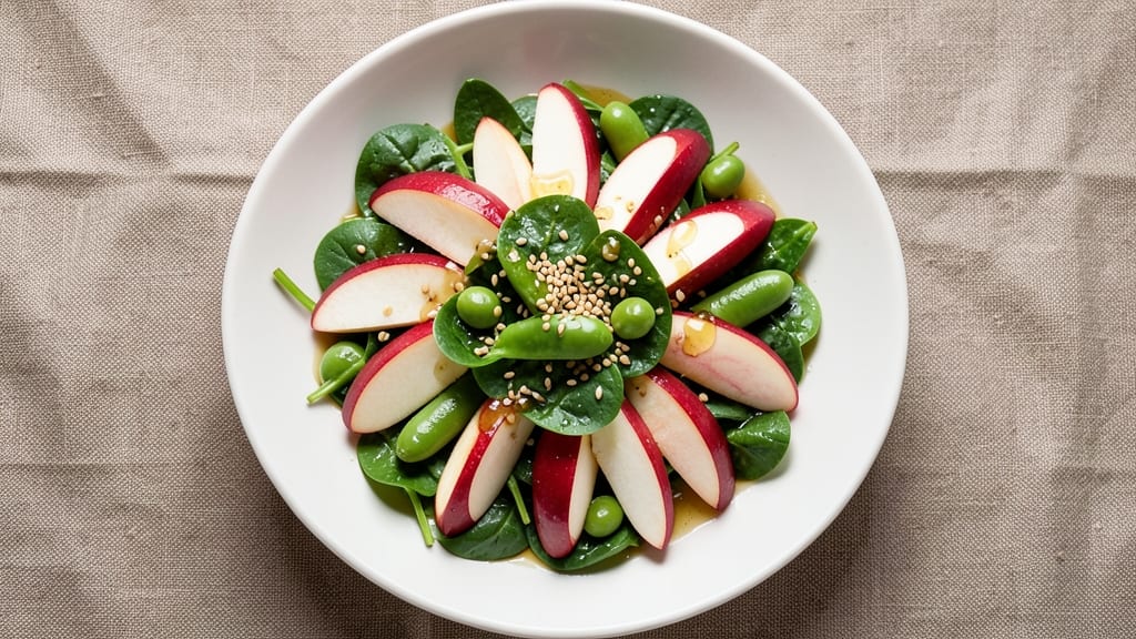 Asian Apple Salad Recipe: Crunchy Spiced Edamame and Sesame Dressing Magic