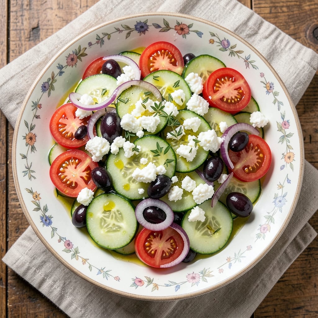 American Greek Salad Recipe: Crispy Feta and Cucumber Bites With Zesty Vinaigrette