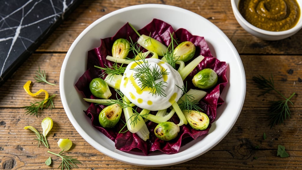 Brassica Salad Recipe: Crispy Celery Crowns Over Creamy Herb Bliss