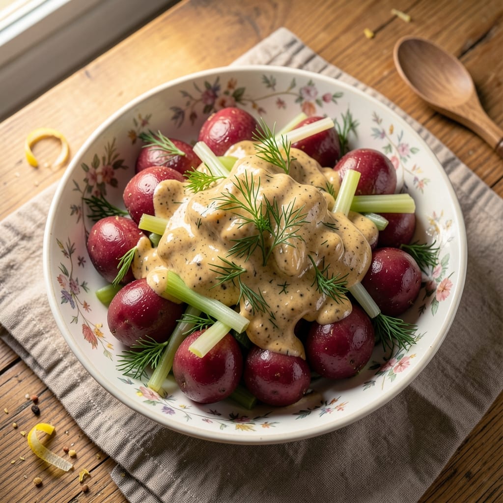 5 Star Red Potato Salad Recipe: Dill-Packed Creaminess With Crispy Celery Bites