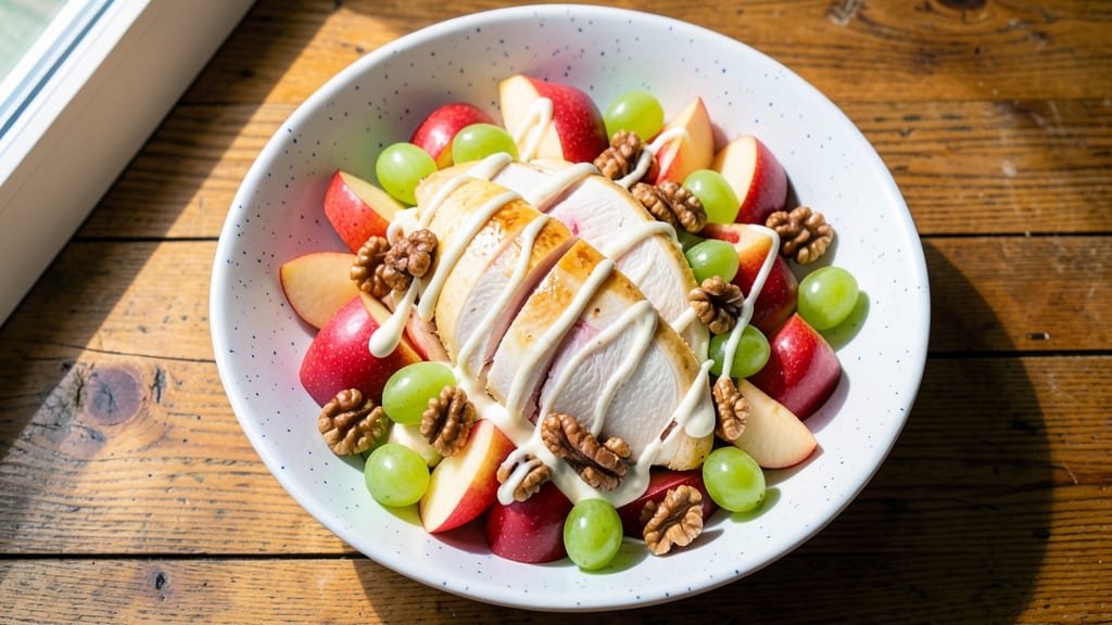 Apple Grape Walnut Chicken Salad Recipe: Crunchy Trio Over Creamy Herb Bliss