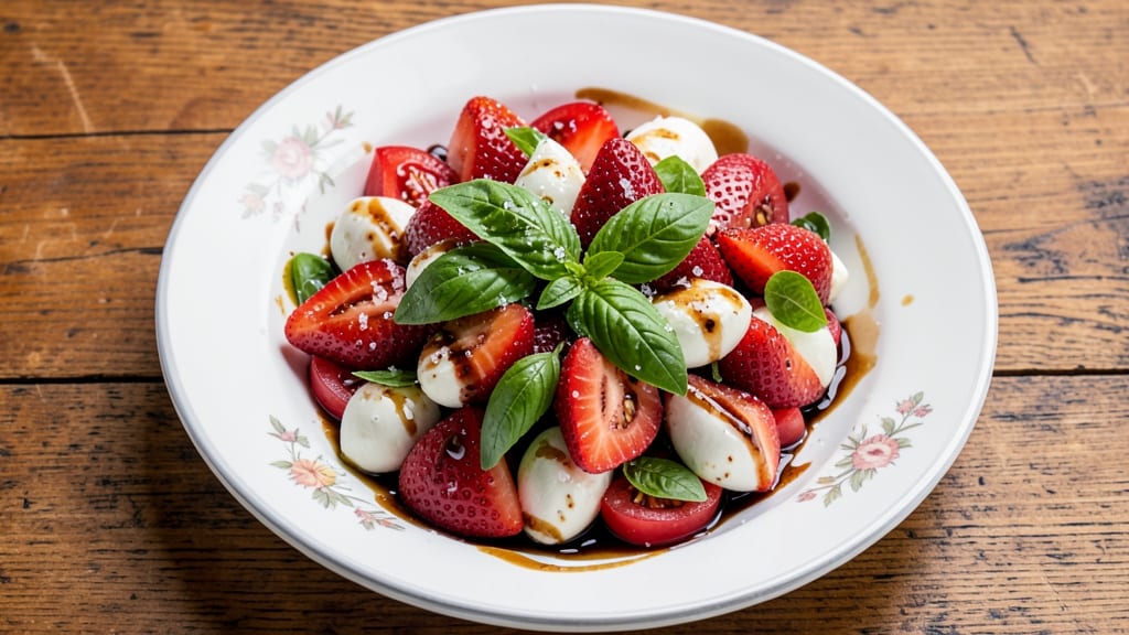Balsamic Strawberry Caprese Salad Recipe: Sweet-Tart Balance With Fresh Mozzarella