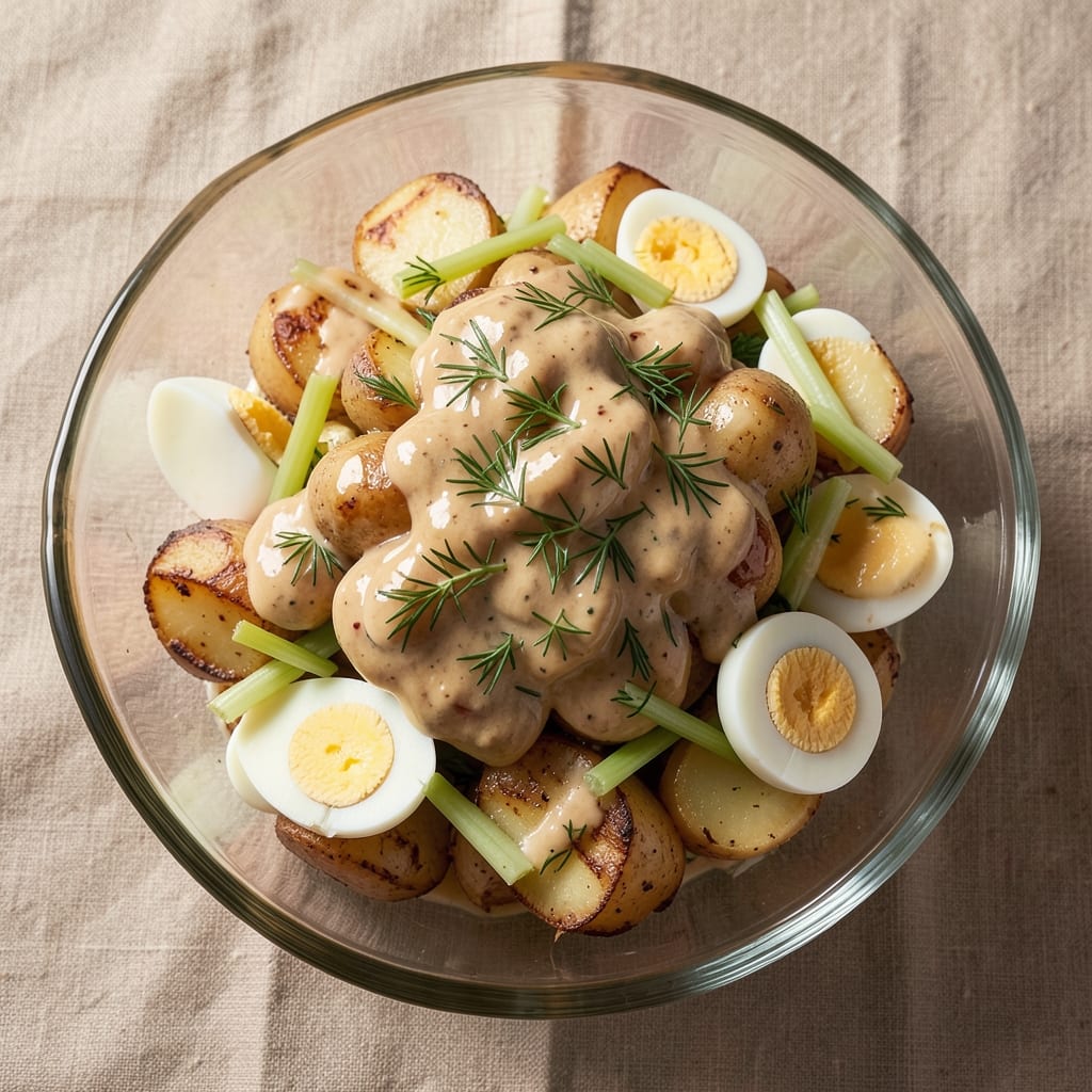 Alton Brown's Potato Salad Recipe: Golden Mustard and Celery Crunch Without Mayo