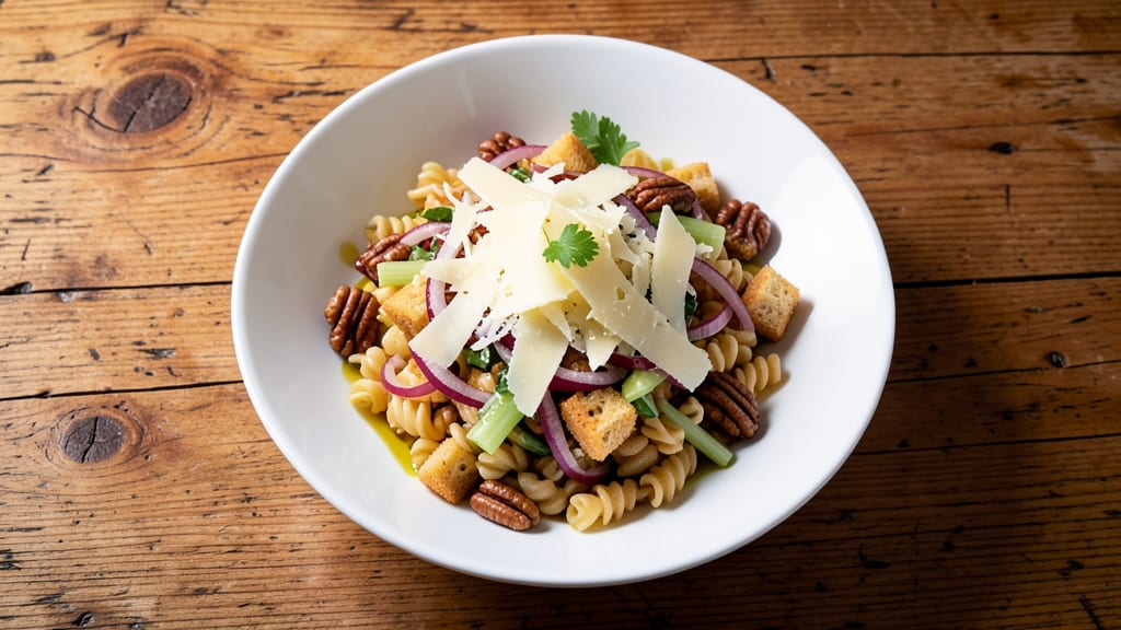 Autumn Crunch Pasta Salad Recipe: Crispy Celery Crown Meets Warm Spiced Cheese Bliss