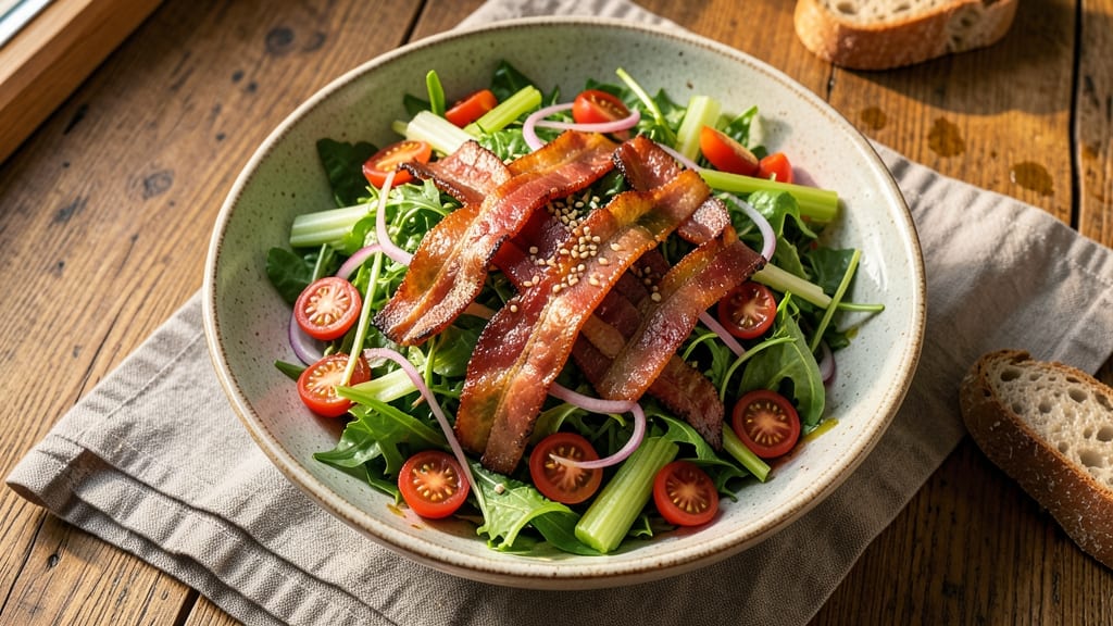 Big Back Salad Recipe: Crispy Celery Crowns Over Smoky Bacon Bliss