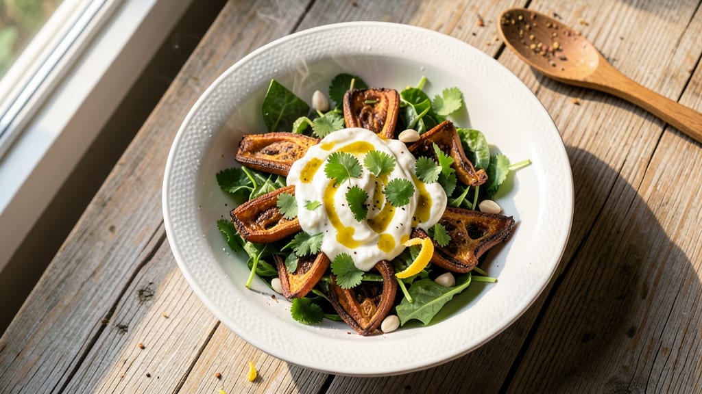 Camote Tops Salad Recipe: Sweet Potato Top Crunch Over Creamy Herb Bliss