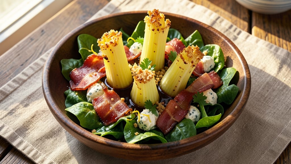 Buca Di Beppo Gorgonzola Salad Recipe: Crispy Celery Crowns Over Smoky Rum Cream Cheese Bliss