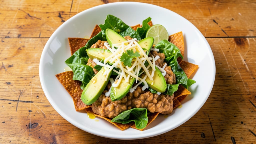 Azteca Salad Recipe: Crispy Tortilla Bites Over Creamy Avocado Bliss