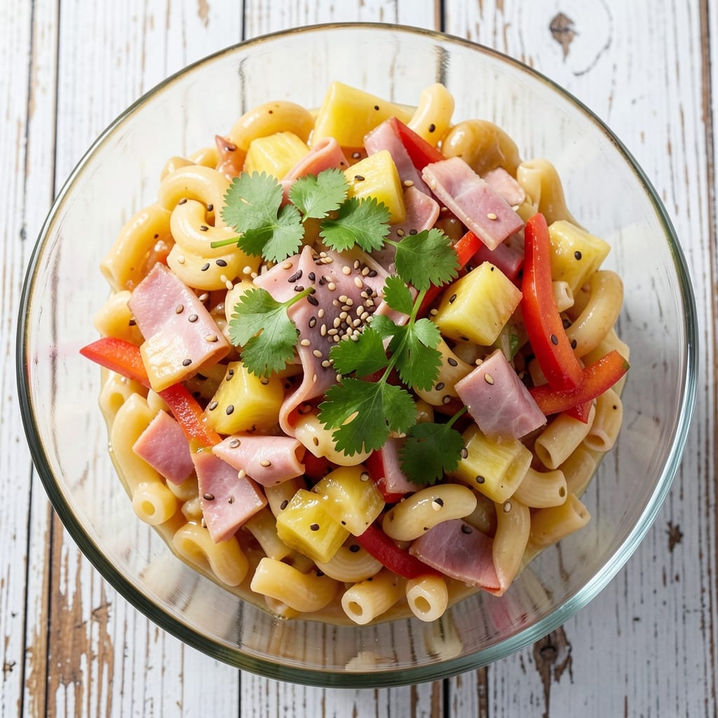 Aloha Mixed Plate Macaroni Salad Recipe: Hawaiian-Inspired Crunch with Pineapple and Ham