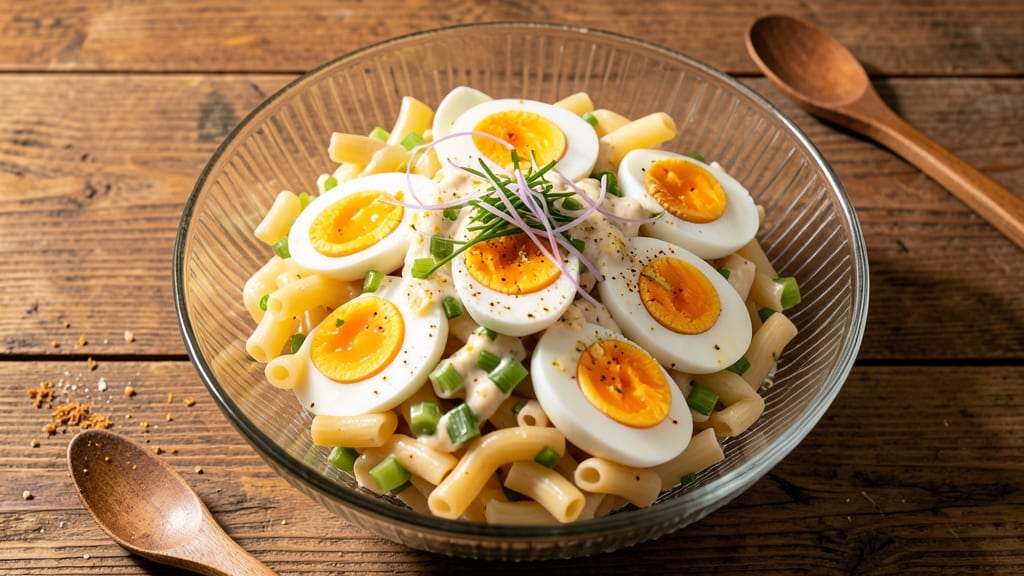 Macaroni Salad With Hard-Boiled Eggs Recipe: Celery Crown Crunch Meets Herbed Cream Cheese Bliss