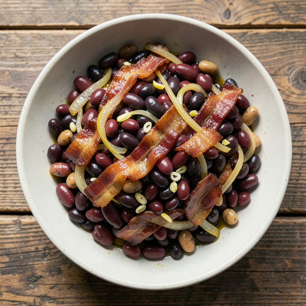 3 Bean Salad Recipe with Bacon: Smoky Bacon Crunch Meets Pantry Staples