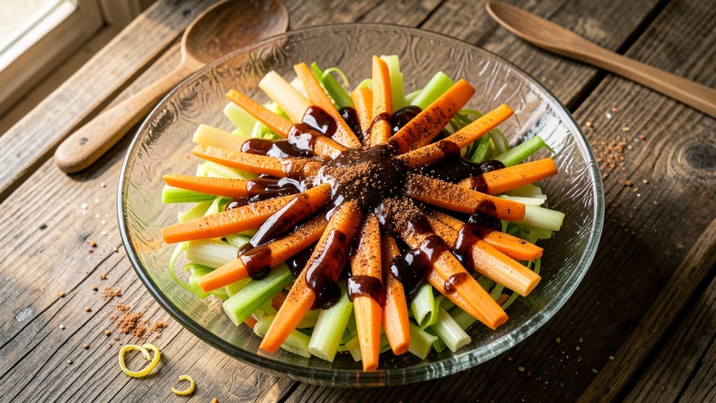 Bavarian Inn Carrot Salad Recipe: Sweet-Spiced Rum Glaze with Crunchy Celery Crowns