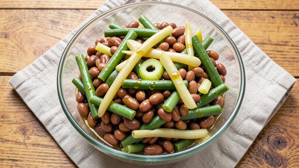 Best Ever Three Bean Salad Recipe: Crisp Celery Crown and Zesty Vinaigrette Harmony