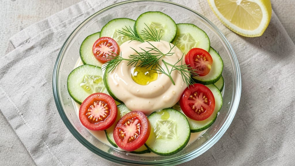 Cucumber Tomato Salad Recipe With Mayo: Cool Creamy Crunch in 15 Minutes