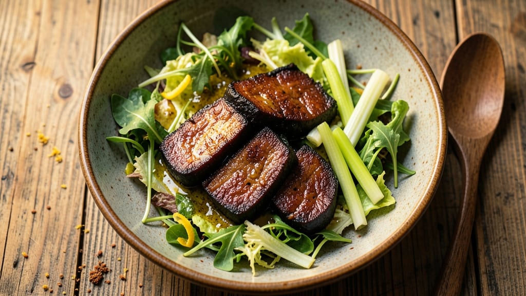 Black Pudding Salad Recipe: Smoky Savory Bites With Crisp Celery Crown