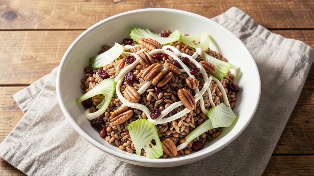 Costco Grain and Celery Salad Recipe Copycat: Celery Crowns Crunch Over Nutty Rum Cream Cheese