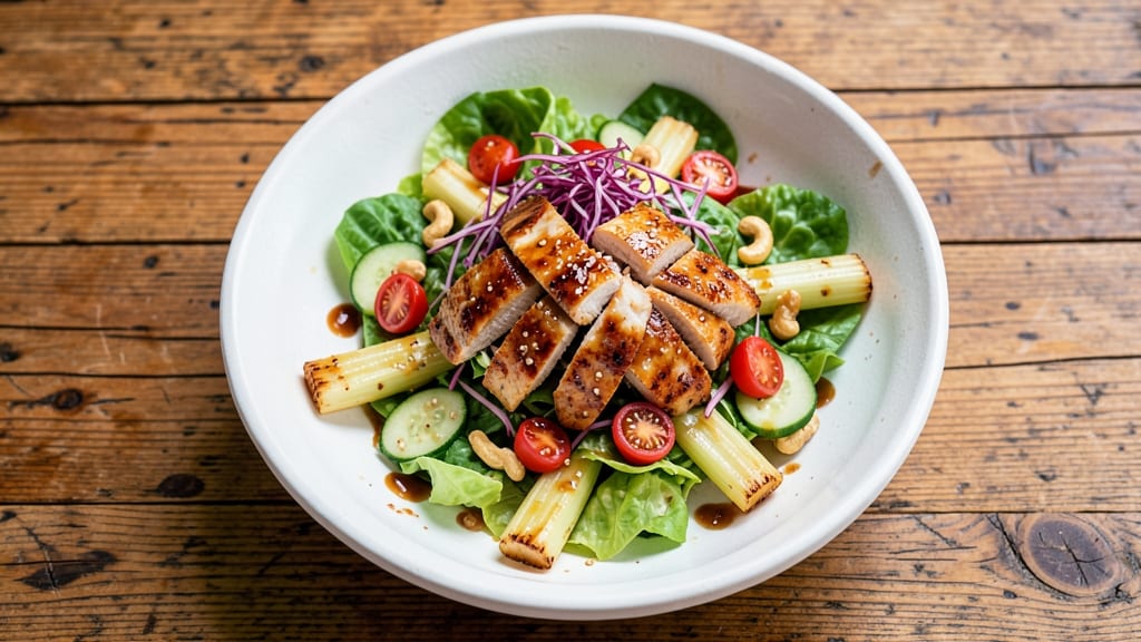 Asian Cobb Salad Recipe: Crispy Celery Crowns With Spiced Peanut Dressing Magic