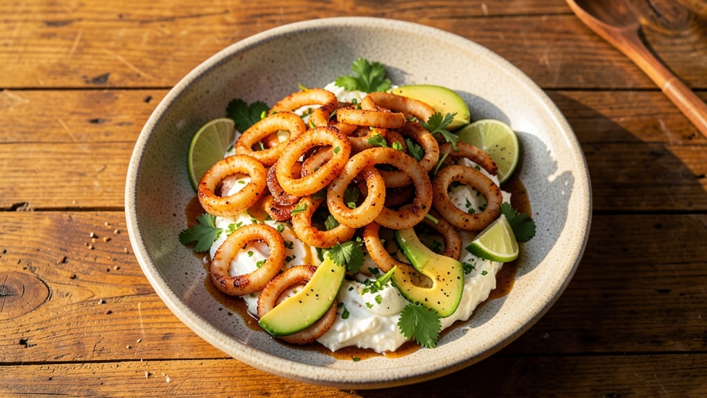 Asia De Cuba Calamari Salad Recipe: Crispy Squid with Spiced Rum Cream Cheese Bliss