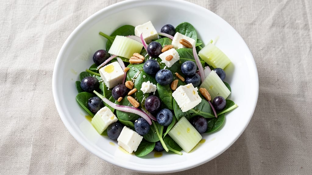 Blueberry Feta Salad Recipe: Sweet-Tart Bite Pairing With Crispy Celery Crown