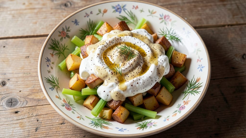Traditional Potato Salad Recipe No Egg: Mayonnaise-Free Creaminess With Crisp Celery Crown