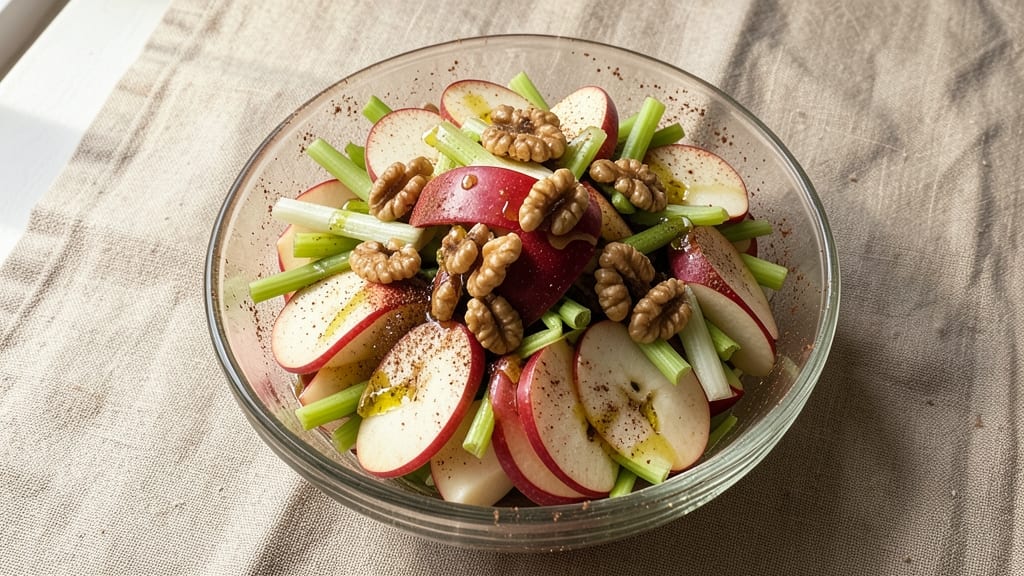 Apple Cider Salad Recipe: Warm Spiced Apples and Crispy Celery Crowns