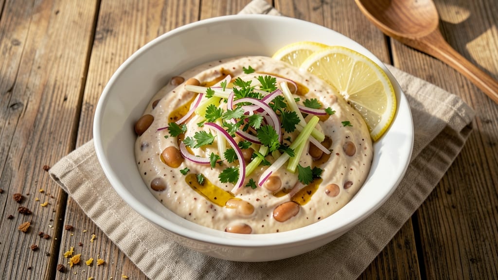Bean Salad Dip Recipe: Crisp Celery Crown Over Creamy White Bean Bliss