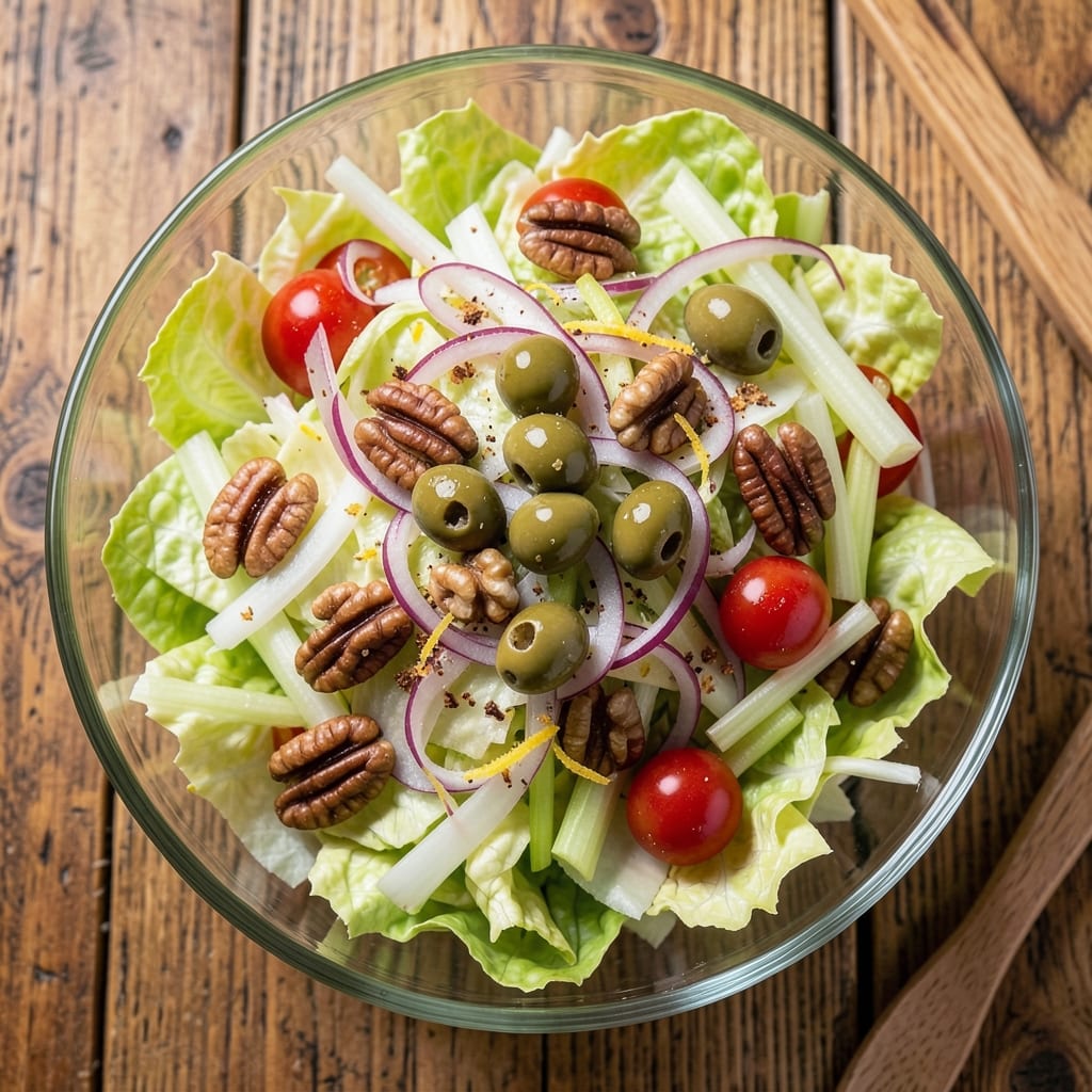 American Bar Salad Recipe: Celery, Walnuts, and Creamy Parmesan Crunch