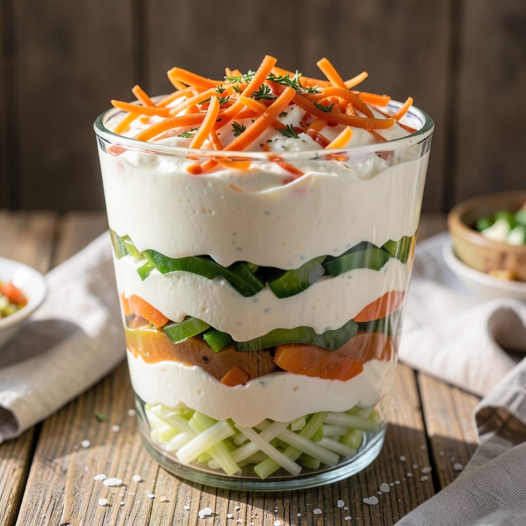 8 Layer Salad Recipe: Celery-Crusted Creaminess With Zero Mayo Needed