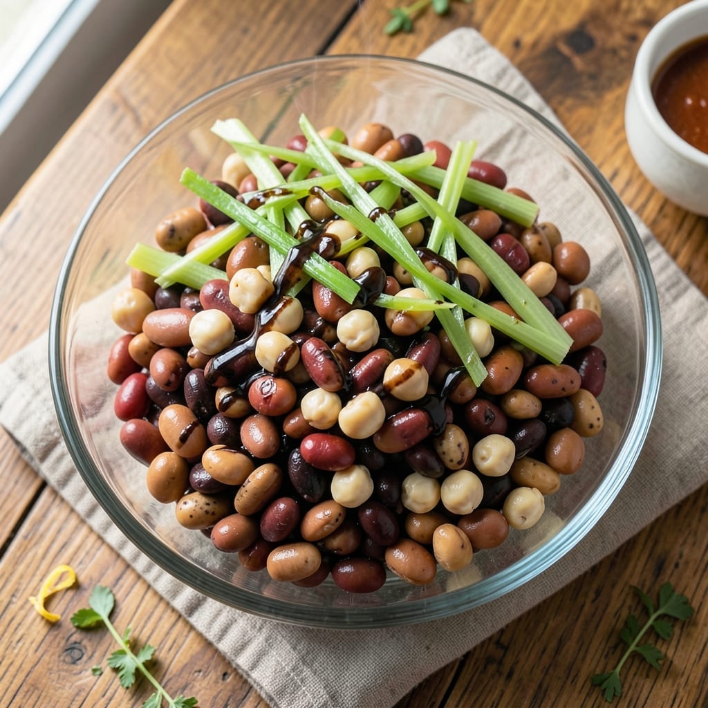 5 Bean Salad Recipe With Balsamic Vinegar: Crunchy Celery and Tangy Balance Without Mayo