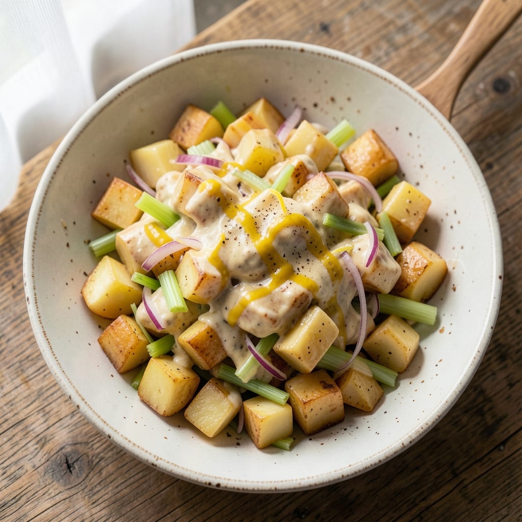 American Potato Salad Recipe With Mustard: Bold Tang and Crunchy Celery Bites